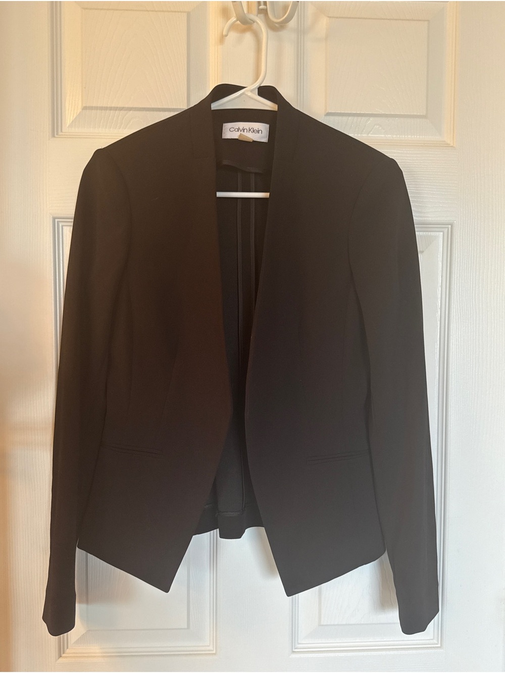 Calvin Klein Black Tailored Open-Front Blazer